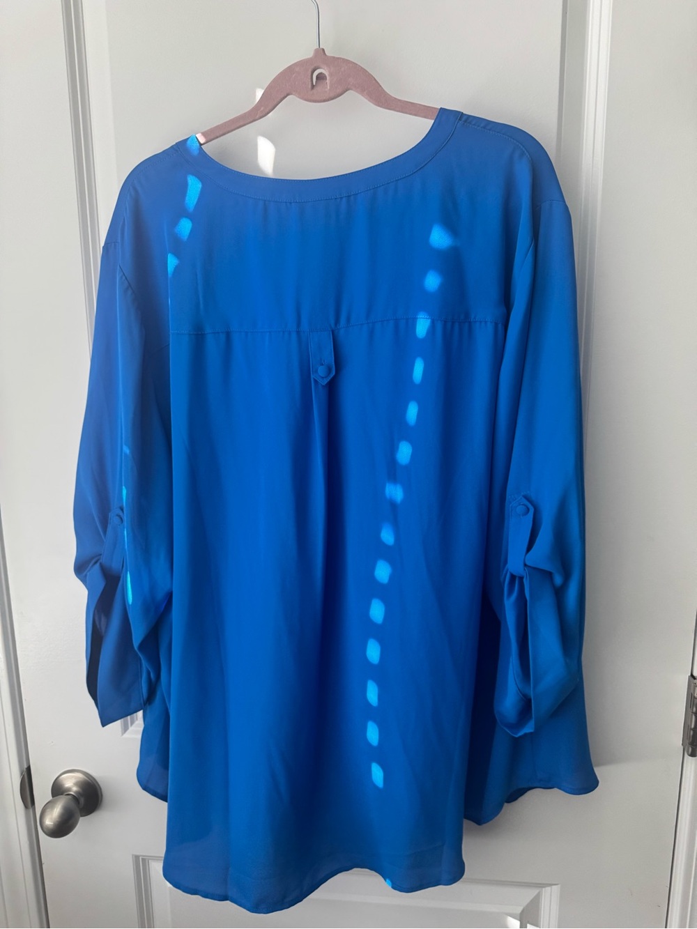 Torrid Harper 3/4 Sleeve Pullover Blouse 4x NWT Electric Blue - Picture 3 of 5